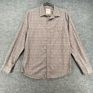 Levis Shirt Mens S Gray Bandana Print Button‎ Up Long Sleeve Casual Farm Cowboy